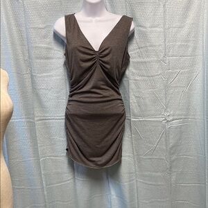 NWT Sophie Max size medium‎ Brown Sleeveless Ruched Dress club dressy casual